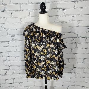 Derek Lam 10 Crosby Floral Off Shoulder Ruffle Blouse